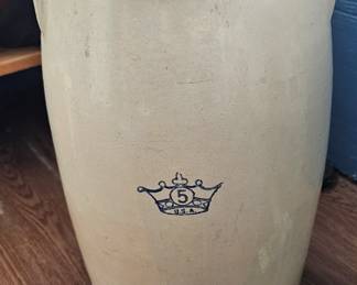5-gallon blue crown butter churn crock