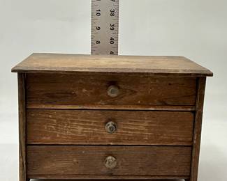 Vintage Dark Wood Dollhouse Dresser