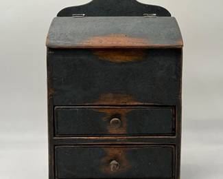 ANTIQUE CANDLE BOX, SPICEBOX