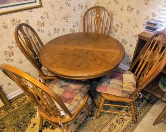 Oak kitchen table with four chairs