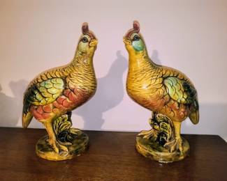 Retro ceramic quail set
