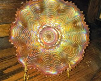 Carnival glass bowl