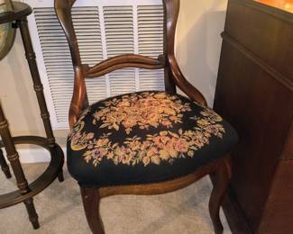 Embroidered parlor chair