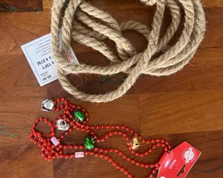Crafting rope and holiday charm beaded necklaces
