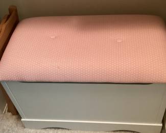 White toy Trunk with Cushion top