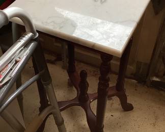 White Marble Plant Stand