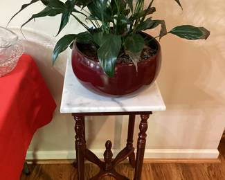 White Marble Plant Stand