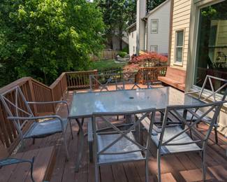 Glass Top Patio Table and chairs