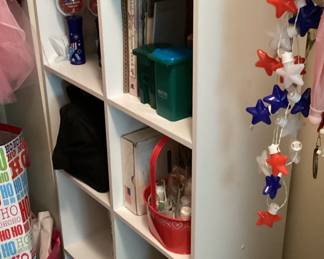 White book Shelves 3 with misc items