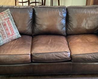 Brown Overstuff Sofa Leather