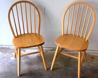 Wood spindle chairs