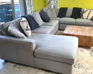 Upholstered Sectional with accent pillows