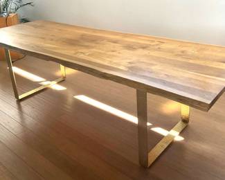 Live edge wood table with Metal U bracket legs