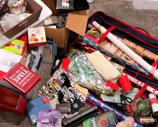 wrapping supplies and other fancy paper