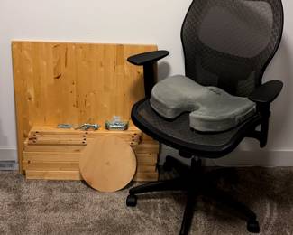 Office chair and Ikea wood task table