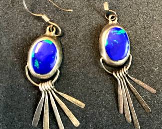 Sterling and cabochon earrings