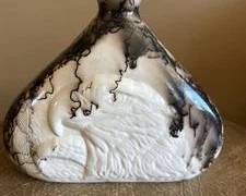 Horse Hair Pottery Vase with Lid 10"