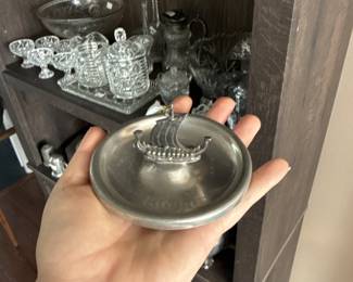 pewter, glassware 