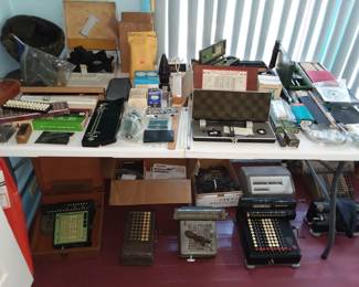Vintage instruments, adding machines, other misc.