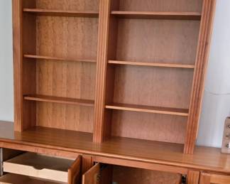 Cherry wood bookcase and Credenza