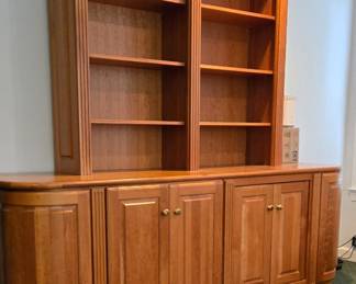 Cherry wood Bookcase and Credenza