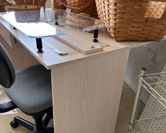 Folding sewing table - nice quality - may need to be disassembled to get out of the townhouse. If interested, bring tools.