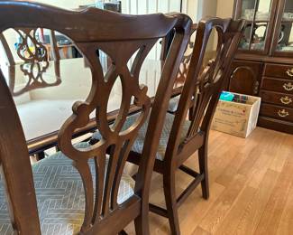 6 chairs - 2 with arms - very nice fabric base