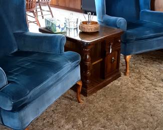 3- Wing Back Chairs (Blue)