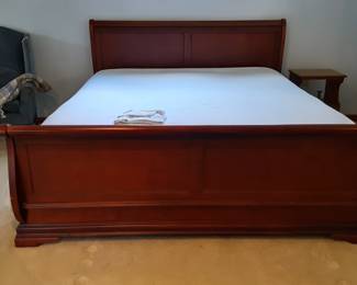 Mahogany King Size Sleigh Bed w/ mattress & box spgs.