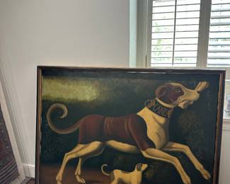 Antique dog painting