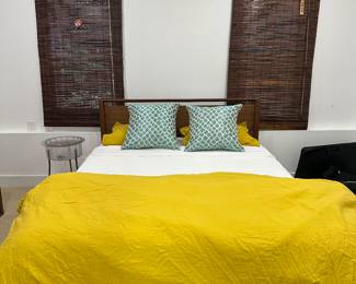 Design within Reach Queen size walnut Matera bed with 6 soft close drawers 
