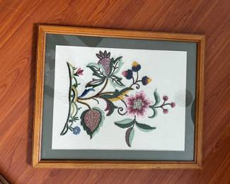 Framed Hand Embroidered artwork