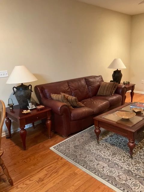 Brown leather couch