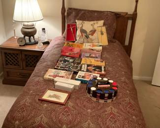 single bed frame, bed