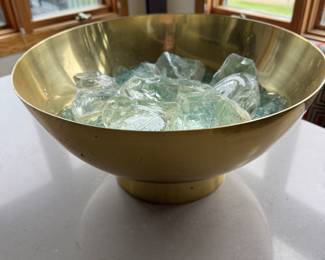 Brass Bowl w/ Crushed glass