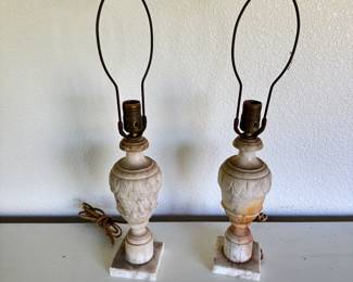 Marble lamp pair
