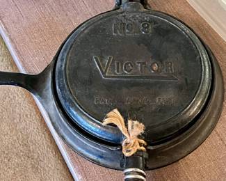 Antique cast iron waffle iron