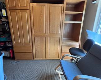 Twin Murphy bed with storage. Real wood.