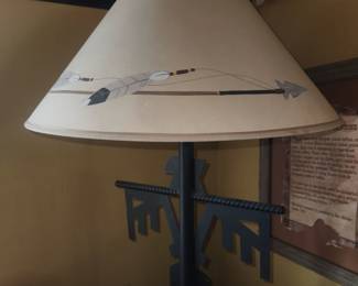 Silhouette Iron Eagle Lamp with Painted Lampshade Original Receipt is available. Was $600. Now $250.