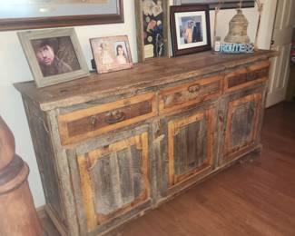top quality Sideboard Buffet Cabinet - Designed to look Rustic was priced for $1200.
NEW LOWER PRICE $500