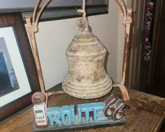 Antique Bell with table top stand $75