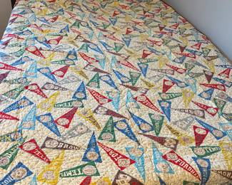 Vintage Hand Made Pennant Quilt (2)