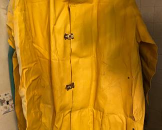 HUGE! Vintage Yellow Raincoat, Gorton Fisherman Raincoat Costume!