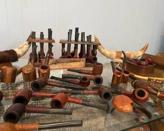 Vintage Pipes/Stands. Vintage Texas Longhorn Mounted