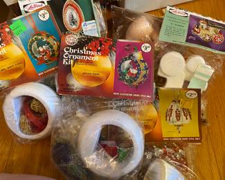 Vintage Sequin Styrofoam Christmas Ornaments Kits NRFP