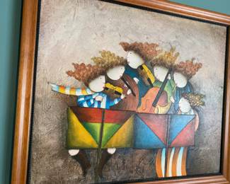 Whimsical Original Oil Painting Joyce Robal, Signed