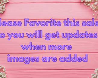 Please Favorite this sale so you will get updates when more images are added