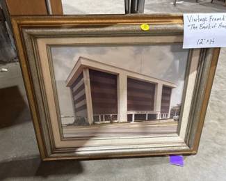 VINTAGE FRAMED PHOTO THE BANK OF HUNTSVILLE