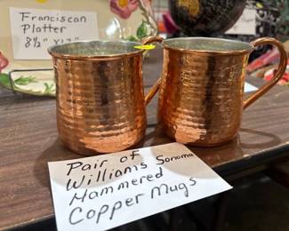 PAIR OF COPPER CUPS WILLIAMS SONOMA