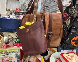 LEATHER PURSE AND BAG WITH BELT